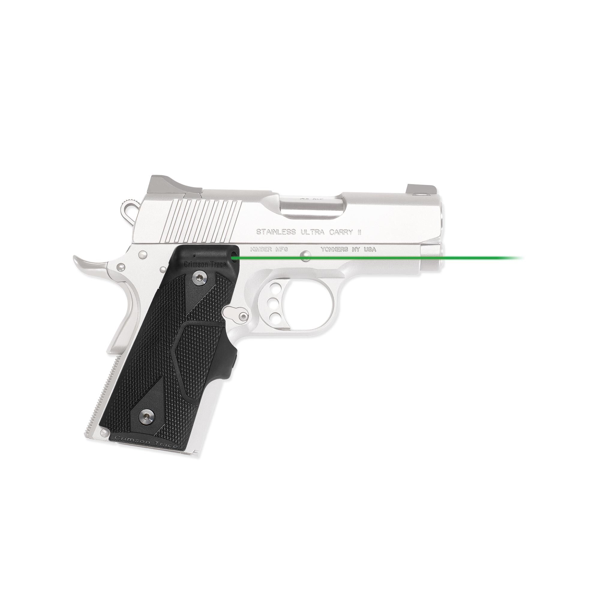 Lg 404g Front Activation Green Lasergrips For 1911 Compact Crimsontrace